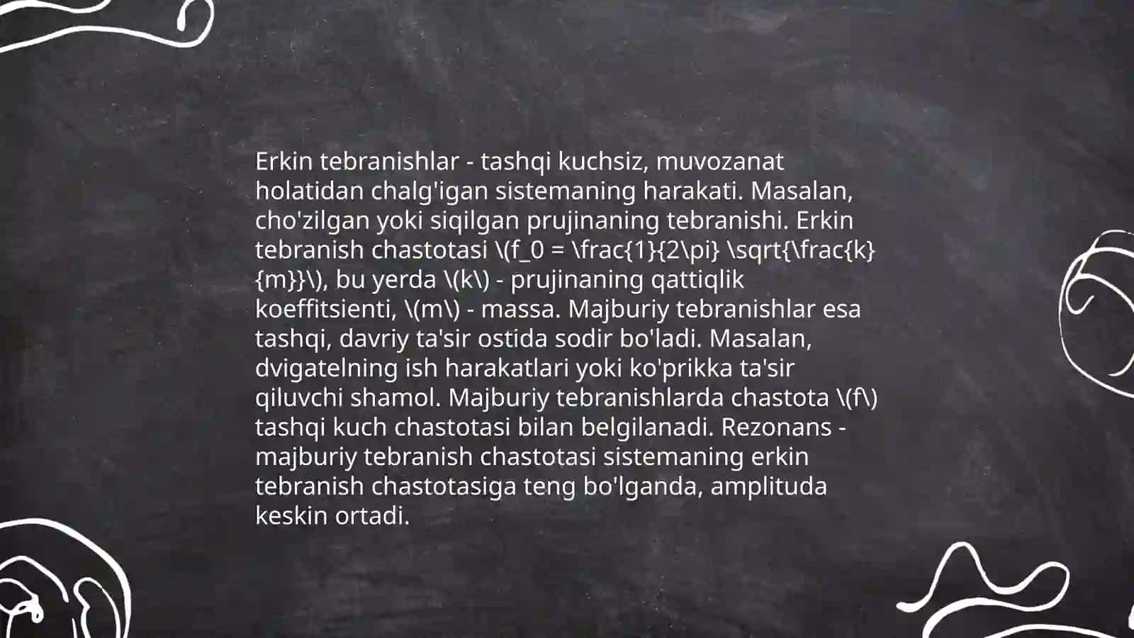 So'nuvchi,majburiy mexanik va elektromagnit tebranishlar 4
