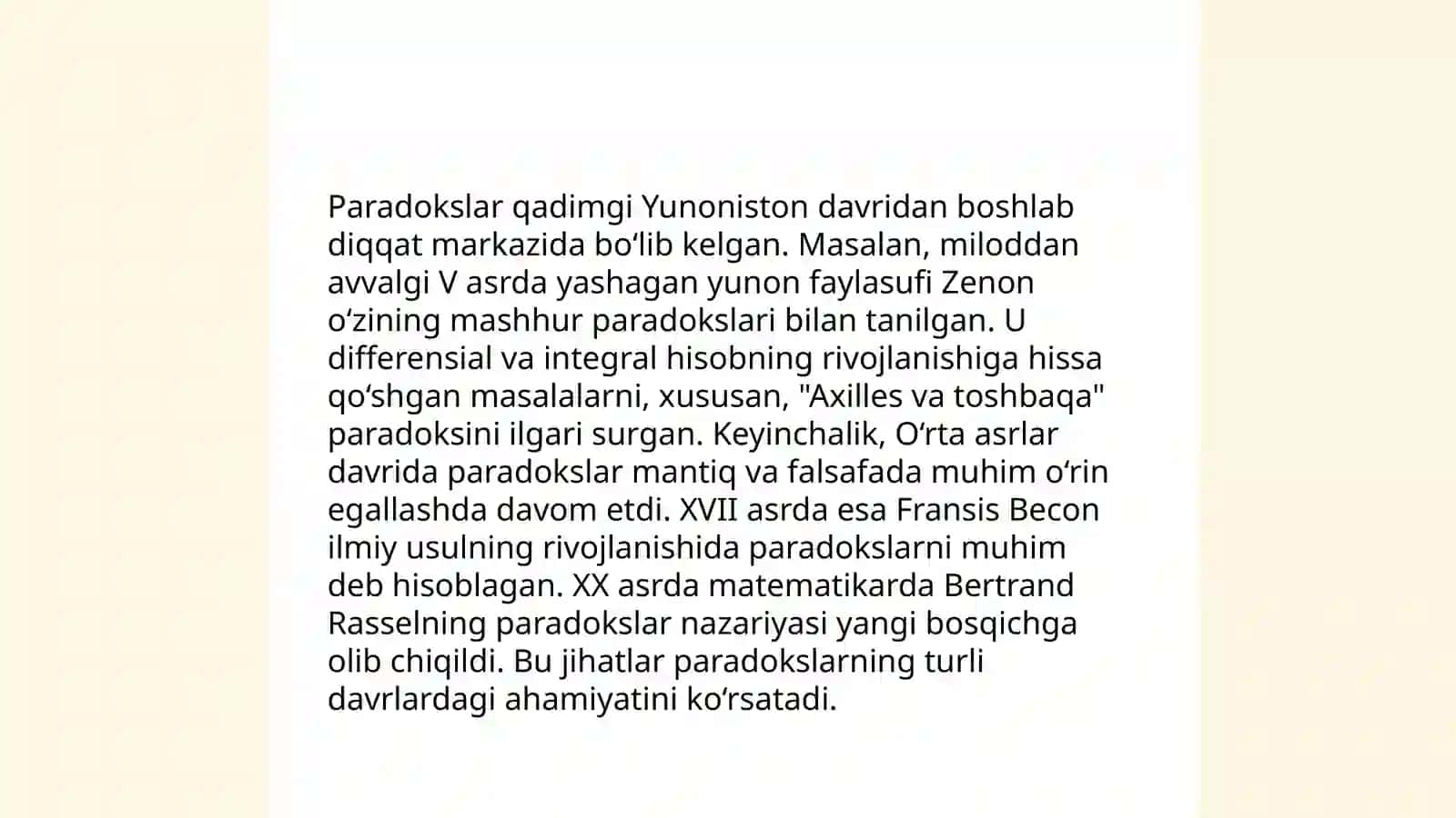 Paradokslar va sofizmlar haqida masalalar va ularning hayotga tatbiqi 4