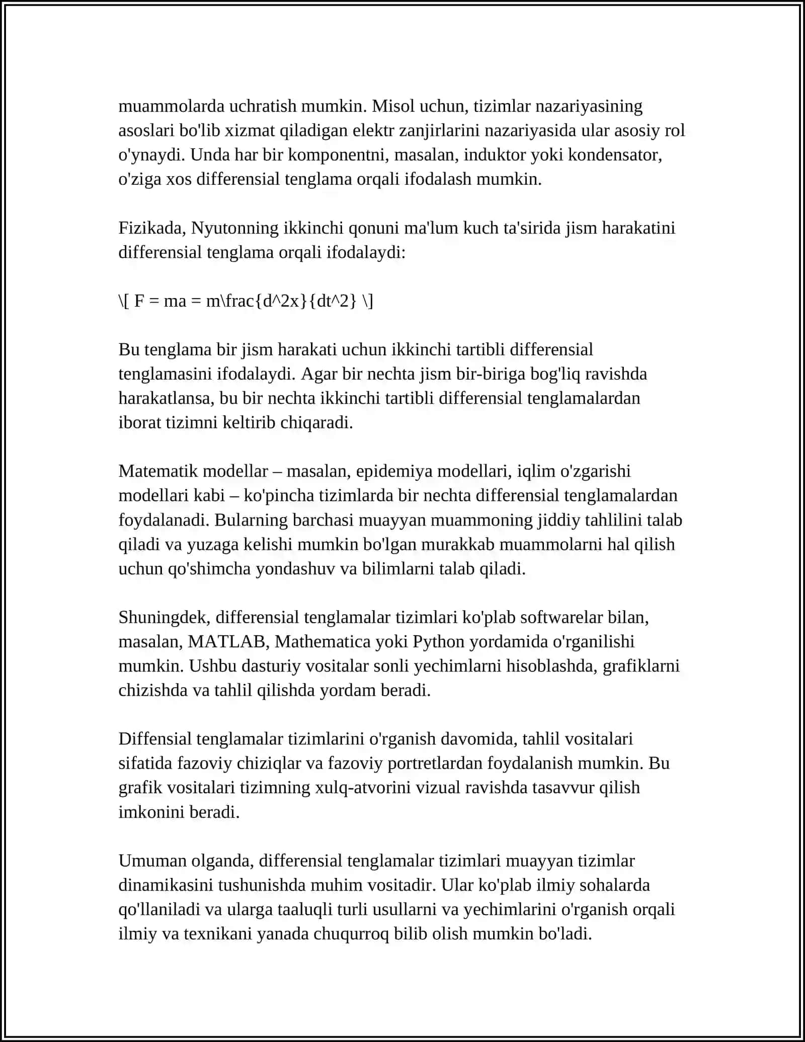 DIFFERENSIAL TENGLAMALAR SISTEMASI 4