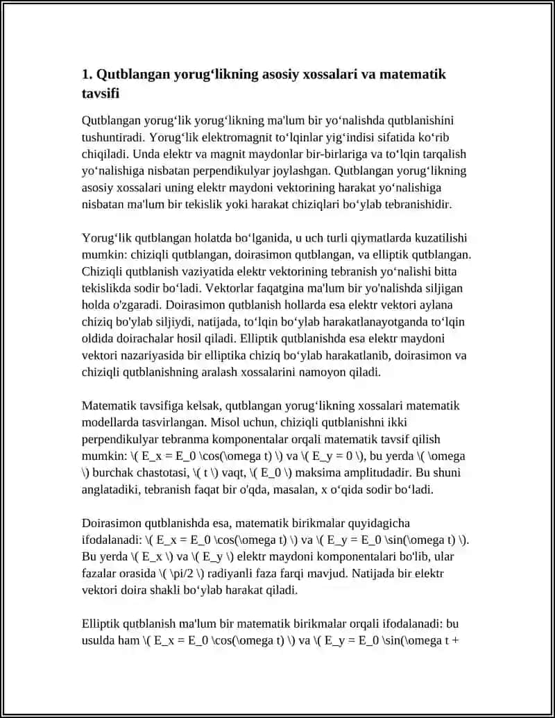 QUTBLANGAN YORUG‘LIK VA ULARDAN TIBBIYOTDA QO‘LLANILISHI 4