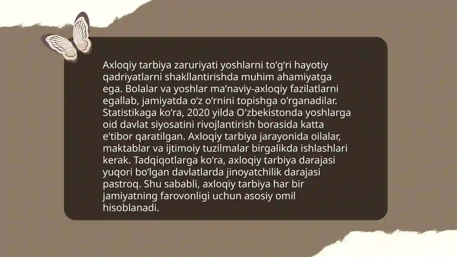 Aqliy, axloqiy, jismoniy, estetik, mehnat tarbiyalari haqida tushuncha berish 4