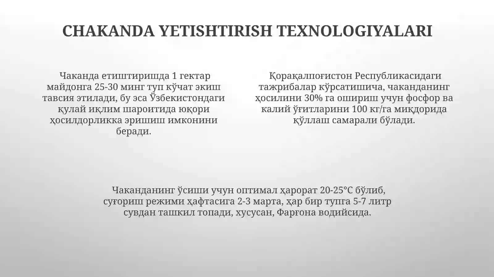 Chakandaoʻsimliginiyetishtirishtexnologiyasi 4