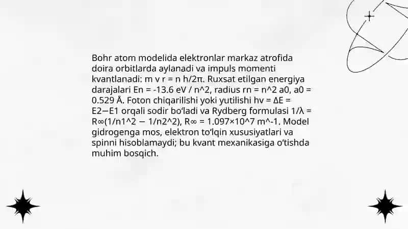 Atom tuzilishi nazariyasi va kvant mexanikasi 4