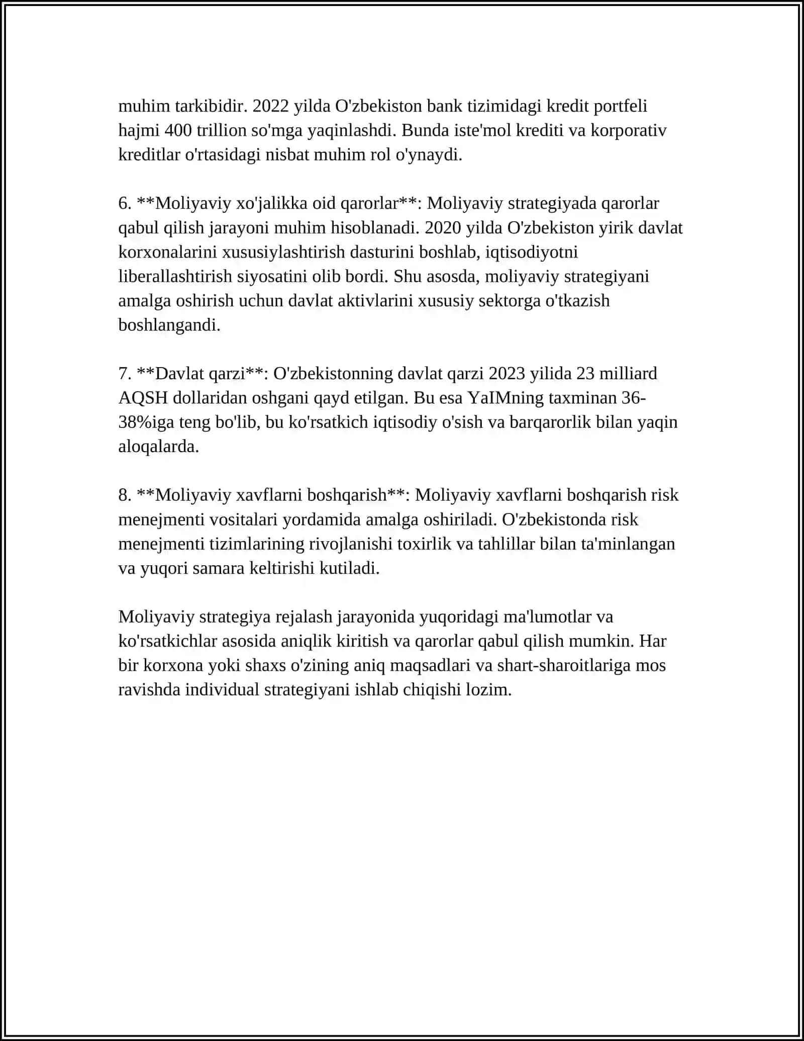 Moliyaviy strategiya 4