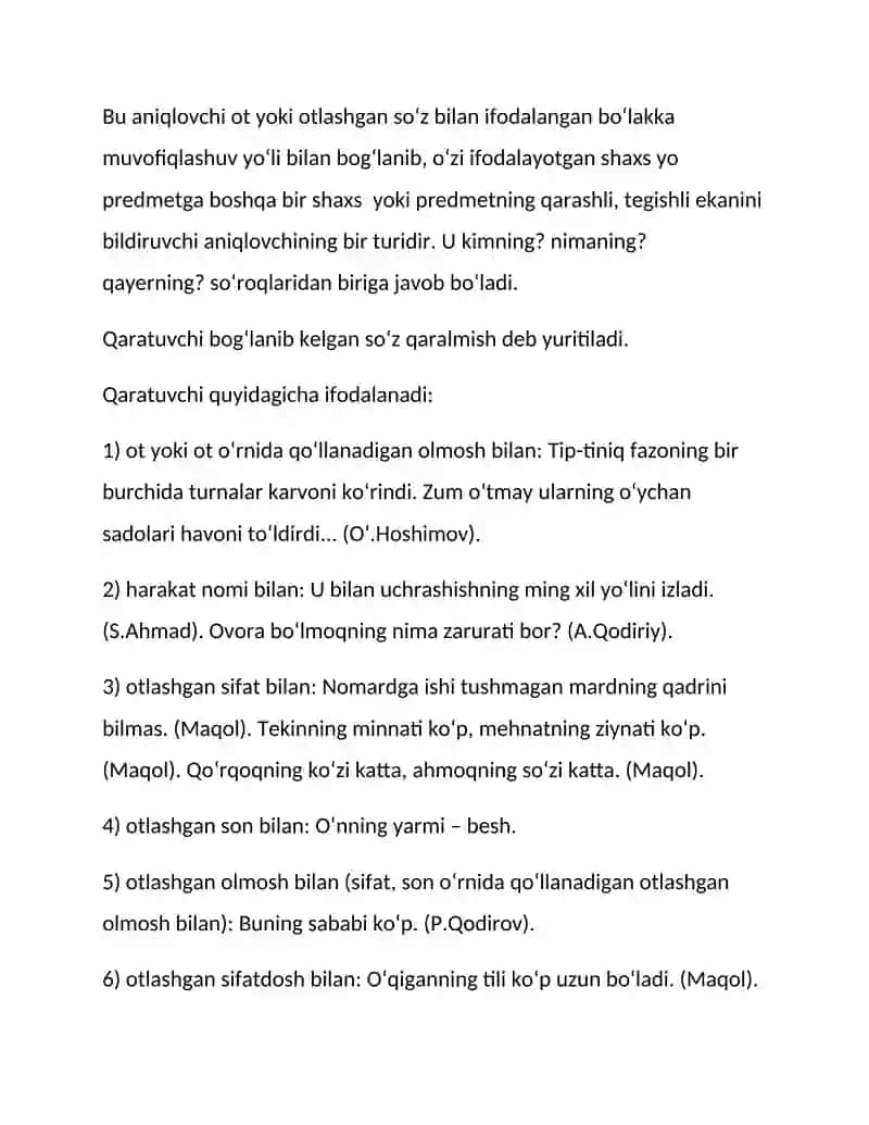 Gapning ajratilgan bo'laklari, ularning ajratilish sabablari. Ajratilgan bo'laklarning turlari. 4