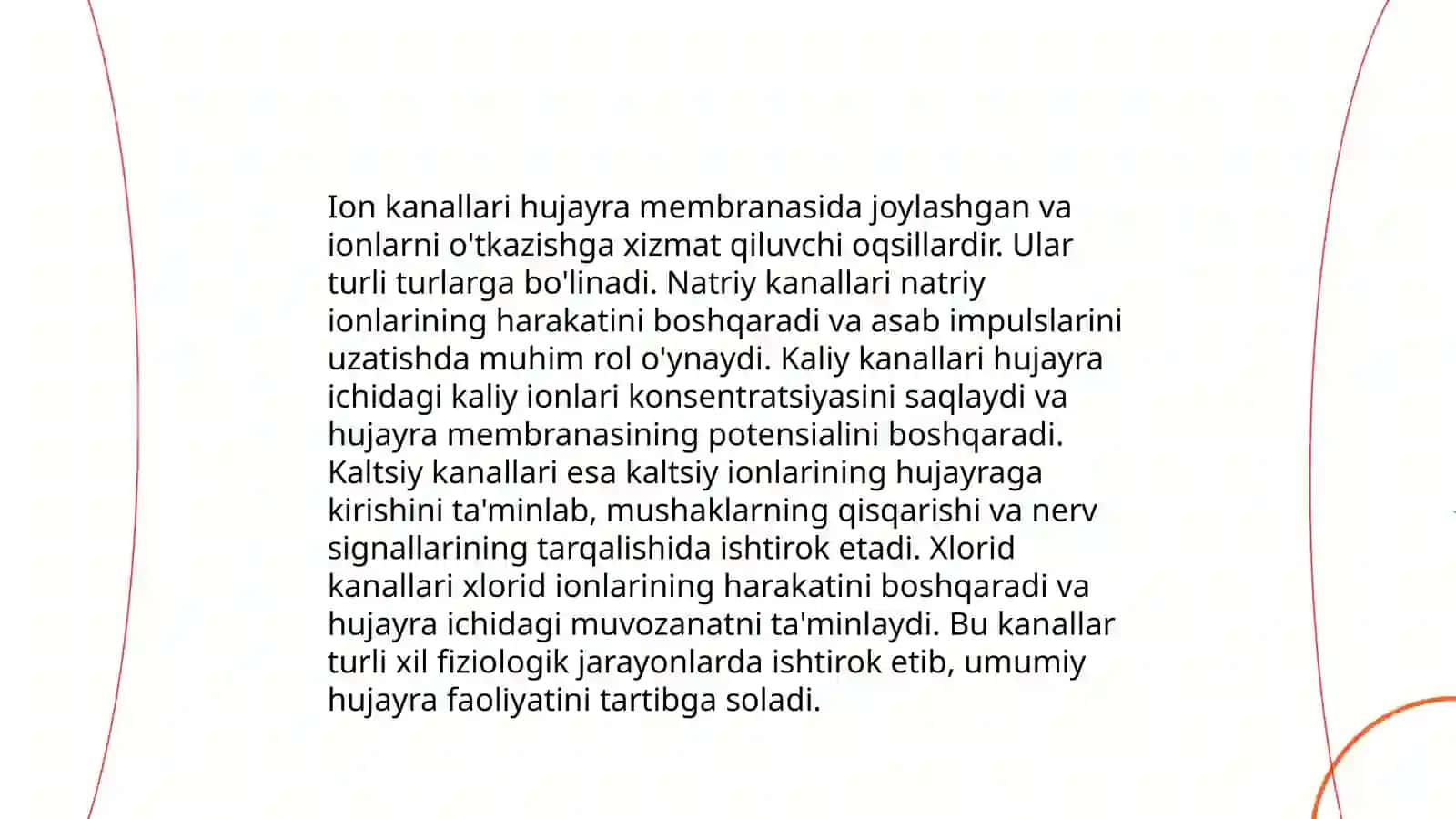 Membranalar orqali transport mexanizmi Boshqaruvchi ion kanallar. Onkogenlar, suppressor genlar va apoptoz 4