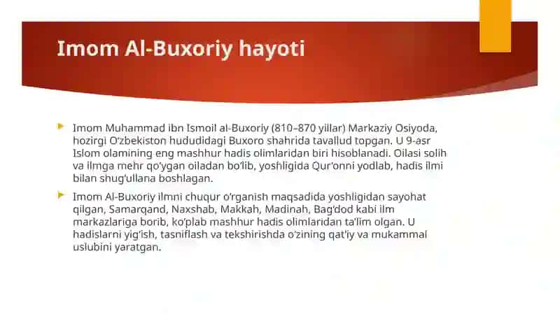 Imom Al-Buxoriy hayoti va asarlari; Ahmad Al-Farg‘oniy ilmiy merosi; 4