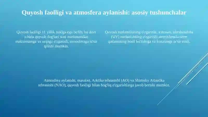 Quyosh faolligining atmosfera sirkulyatsiyaga ta'sirini nazariyalari 4