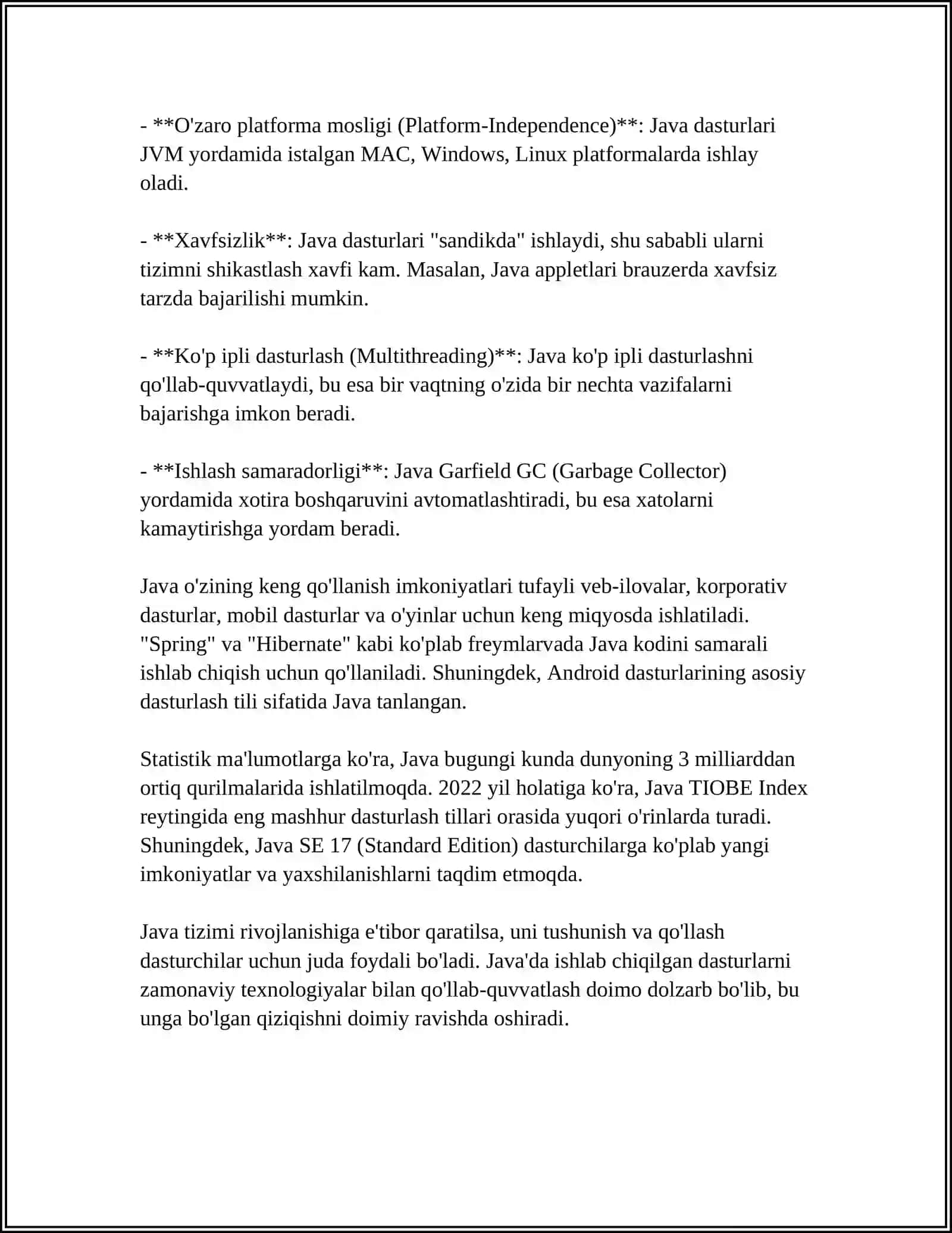 JAVA TIZIMI ORQALI PEDAGOGIK ILOVA YARATISH 4
