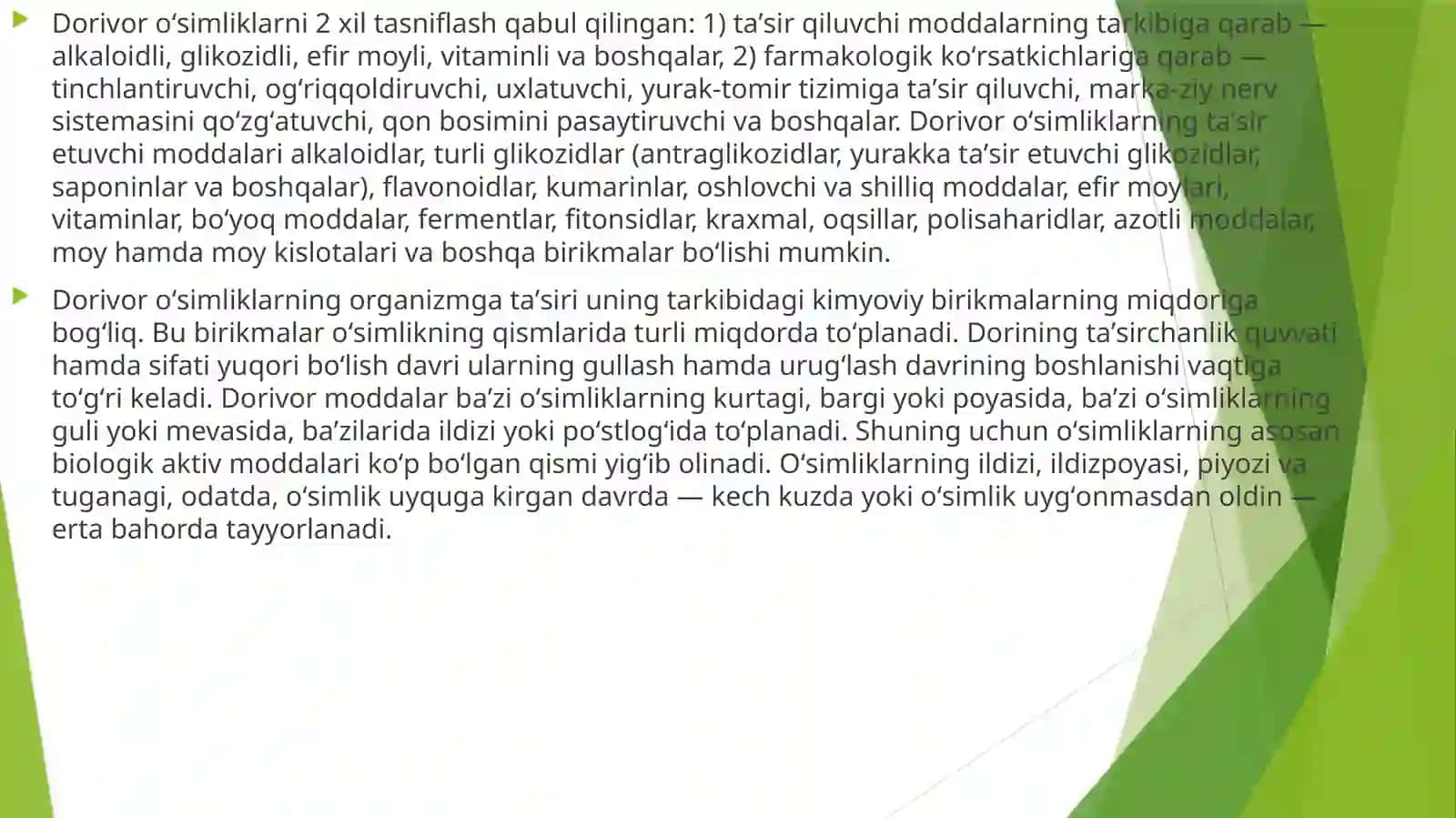 Xorijiy tabiiy dorilar va ularning maqsadli qo’llanilishi 4