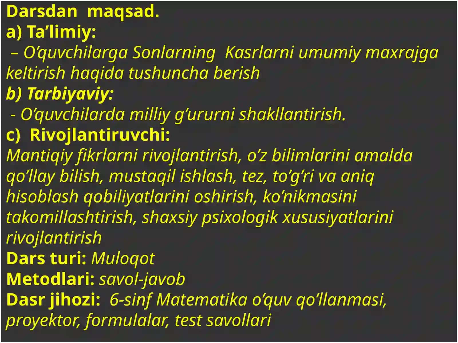Oddiy kasrlarni bo'lish 4