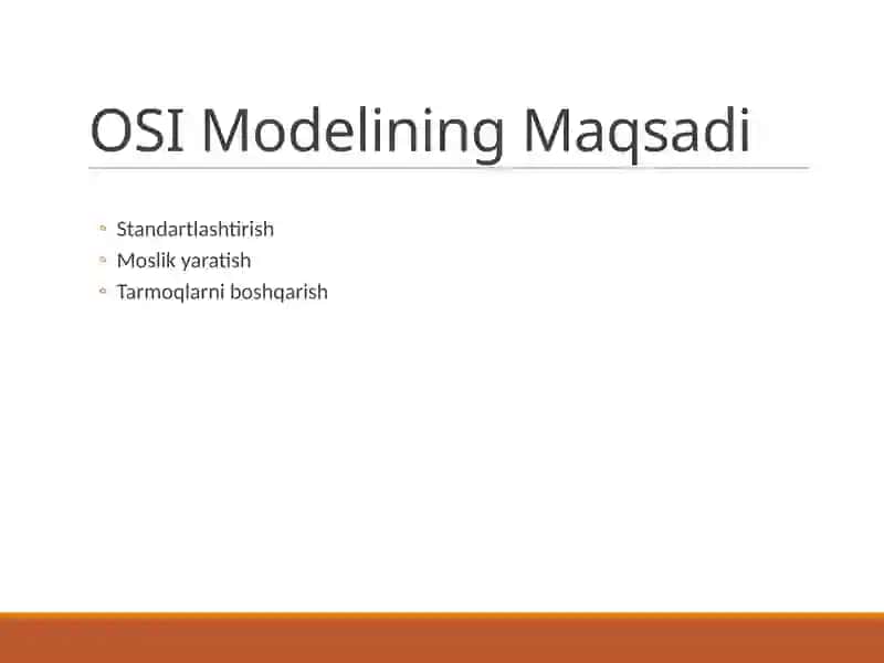 OSI modeli va Tarmoq Normalari 4