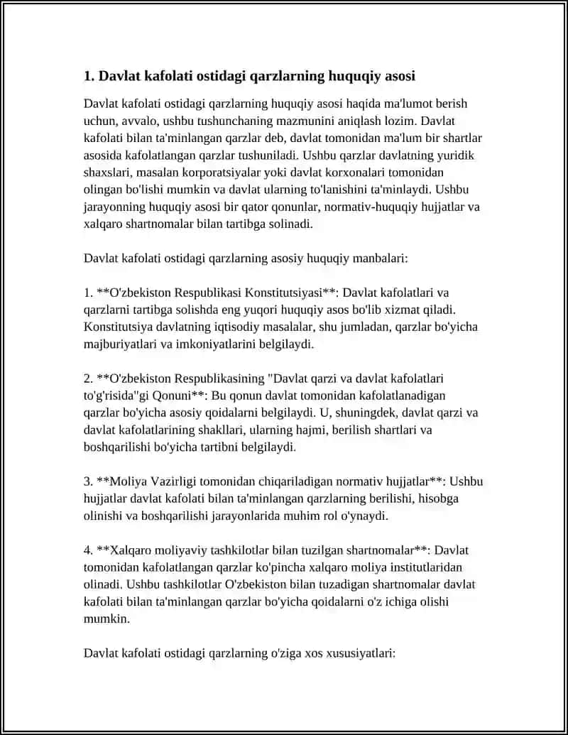 MILLIY IQTISODIYOTDA DAVLAT – KAFOLATI OSTIDAGI QARZLAR 4