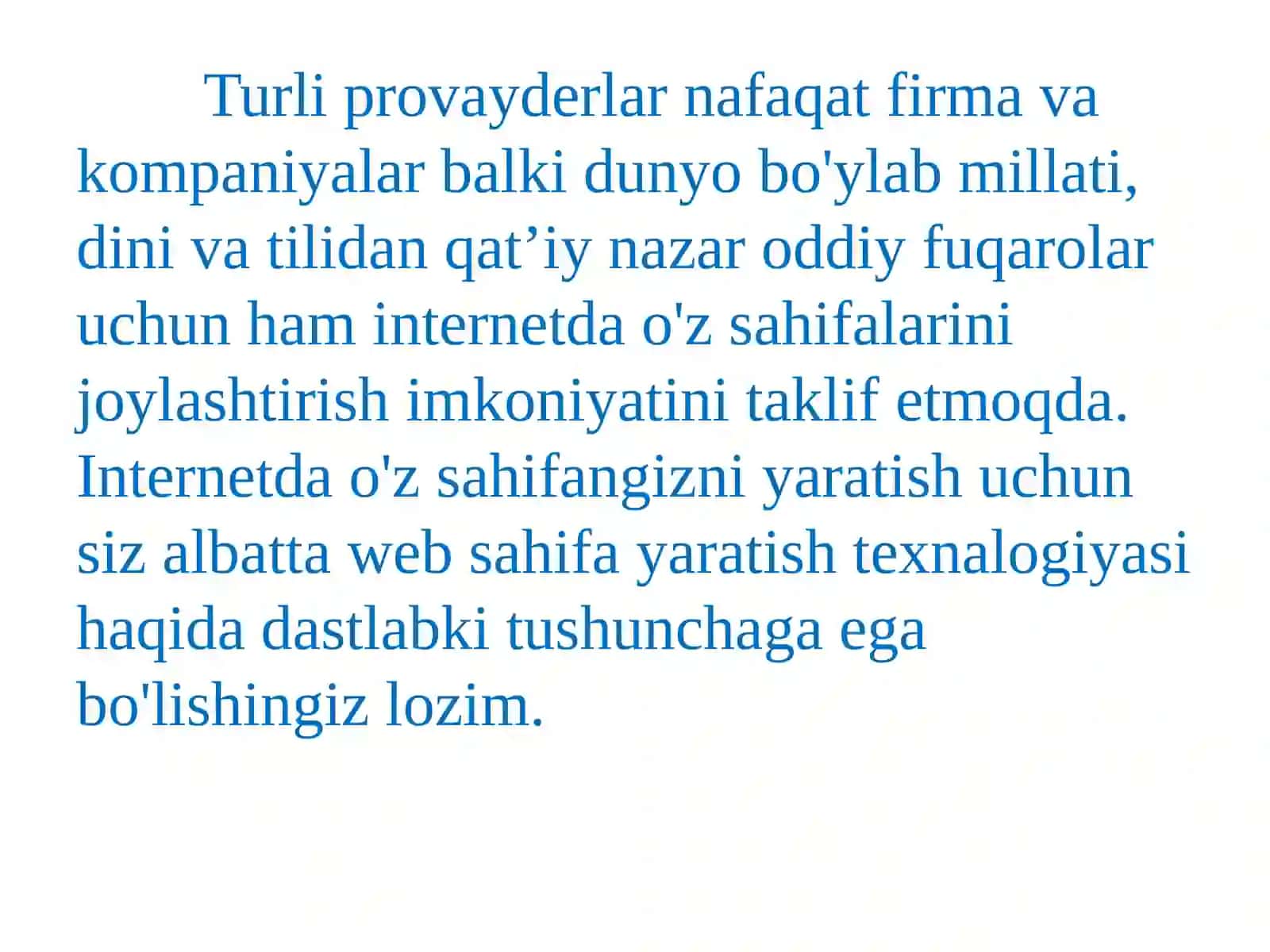 Web sahifa yaratish dasturlari 4