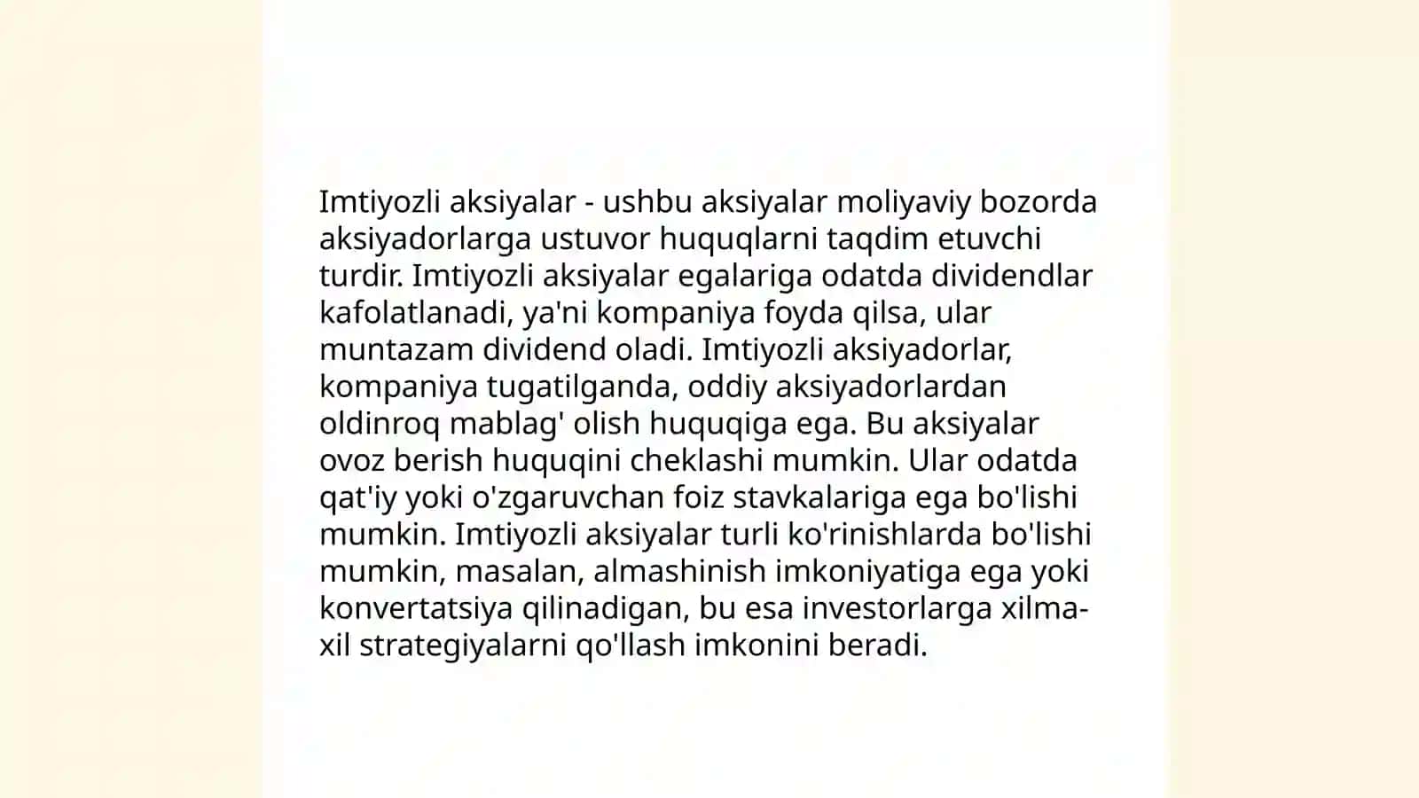Oddiy aksiyalar 4