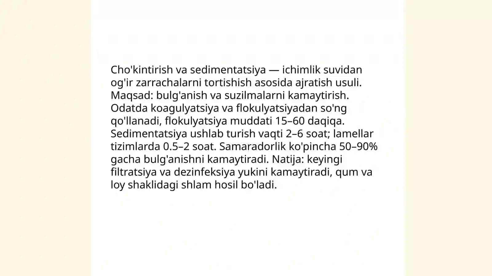 Ichimlik suvi sifatini yaxshilashning asosiy usullari 4
