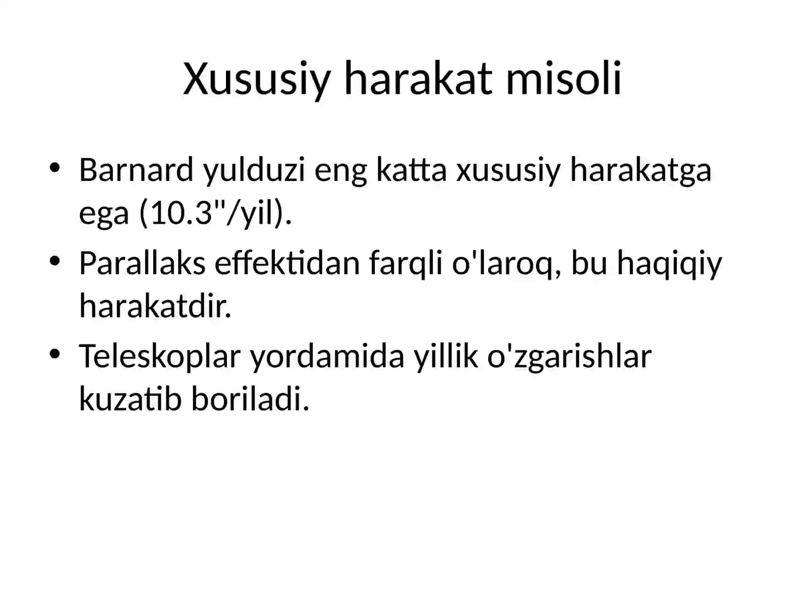 Yulduzlarning Xususiy Harakati va Nuri Tezligi 4