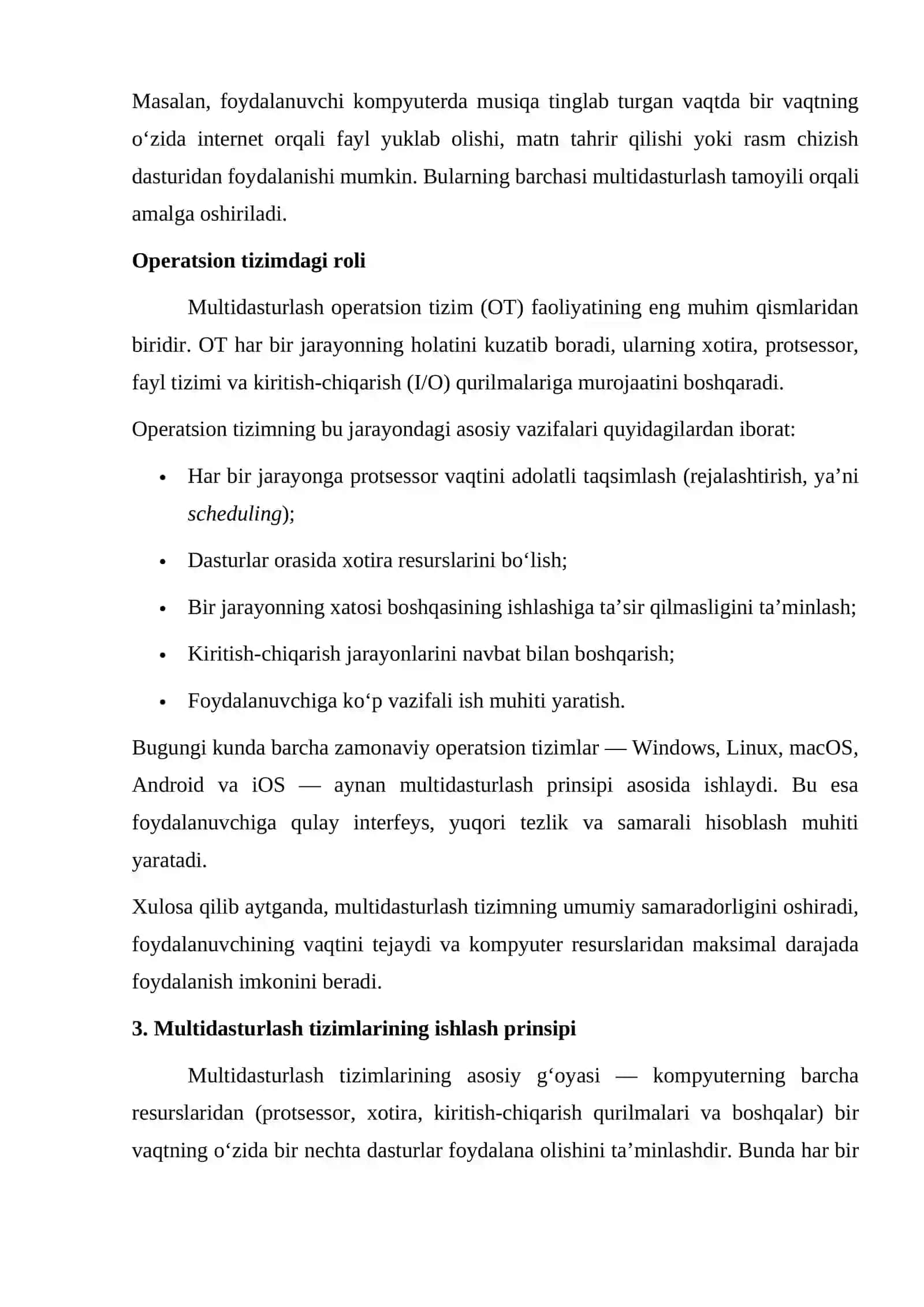 Multidasturlash va multiprotsessorlash 4