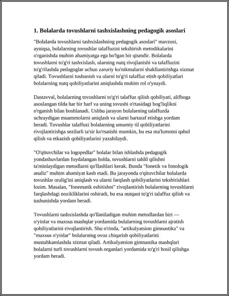 Bolalarning Tovushlar Talaffuzini Tekshirish Metodikalari 4