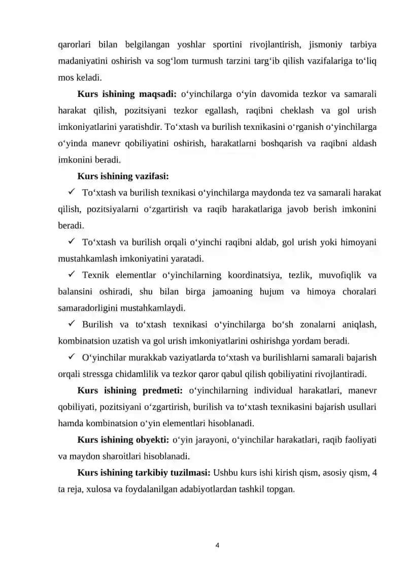Gandbol o‘yinida harakatlanish to‘xtash burilish texnikasini o‘rganishni takomilllashtirish 4