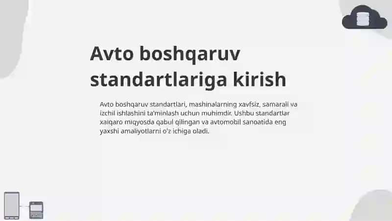 Avto boshqaruv standarti 4