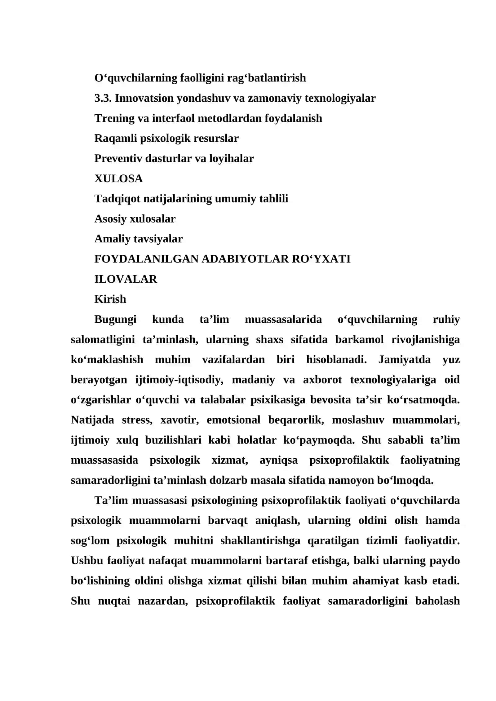 Ta'lim muassasasi psixologining psixoprofilaktik faoliyati samaradorligi ko'rsatkichlari va shartlari 4