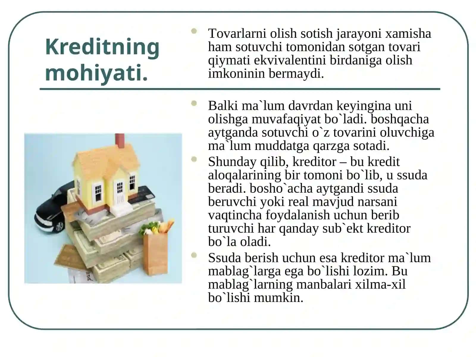 Bozor iqtisodiyoti sharoitida kredit va uning roli 4
