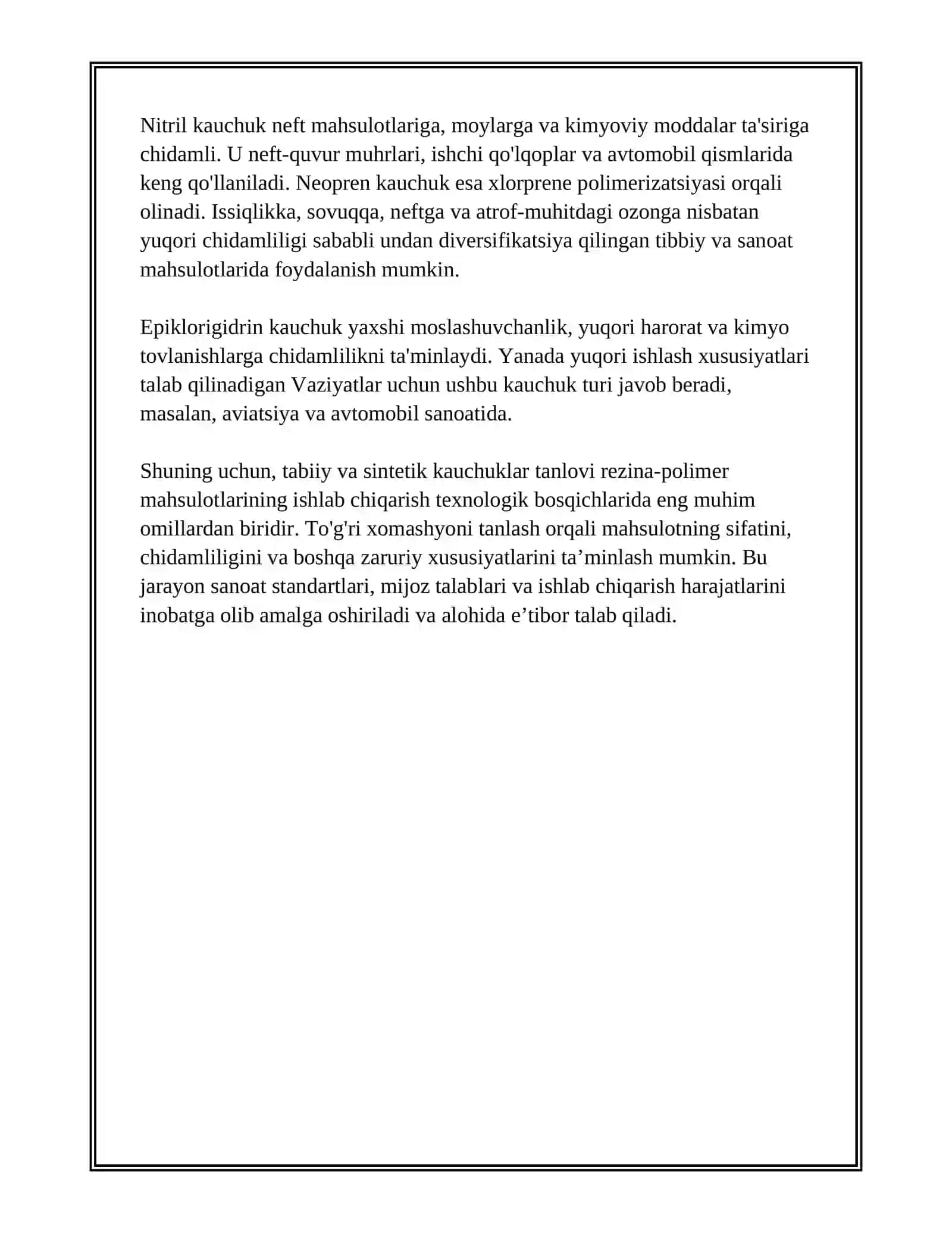 REZINA-POLIMER MATERIALLAR ISHLAB CHIQARISHNING TEXNOLOGIK BOSQICHLARI 4