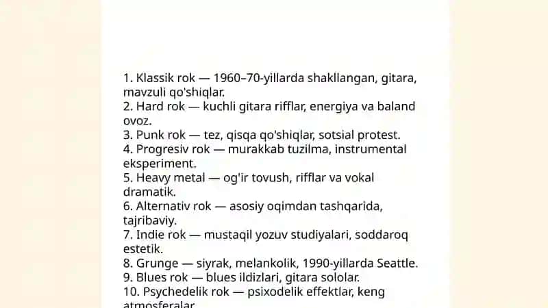 Rok musiqasi 4