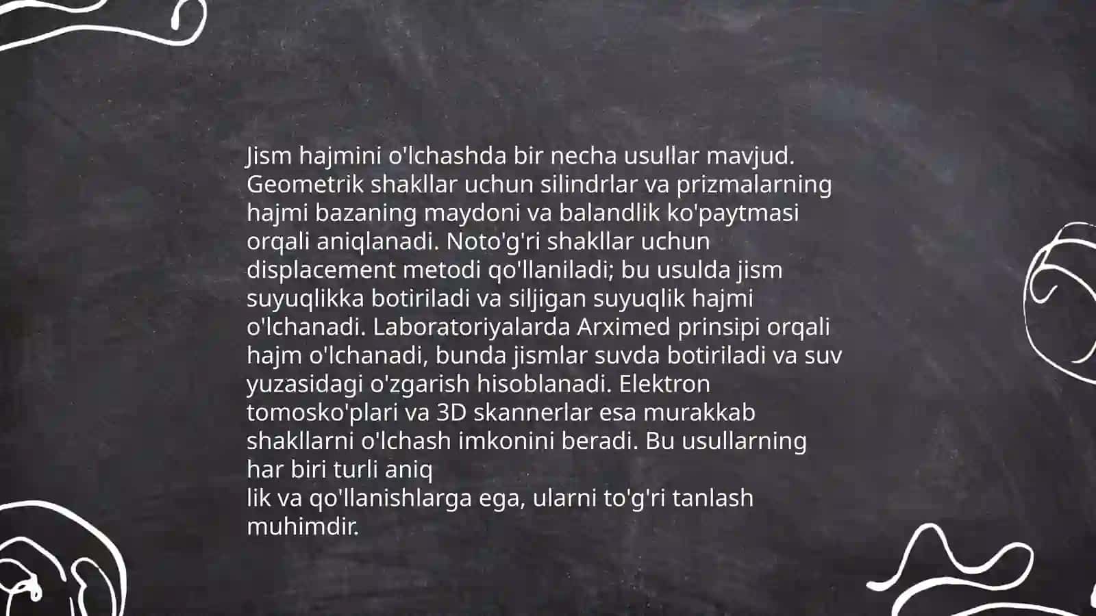 Jismning hajm va uni õlchash 4