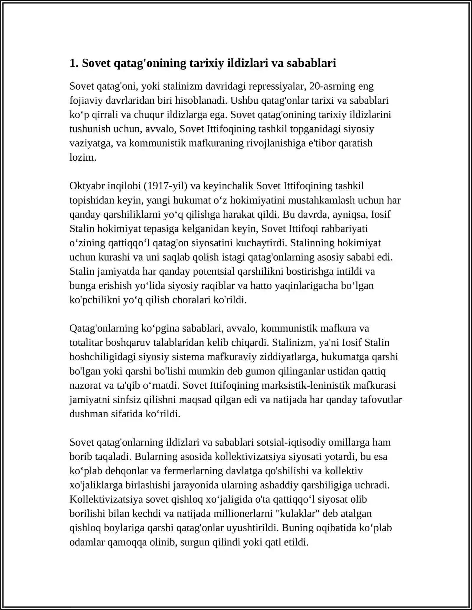 SOVETLARNING QATAG'ON - ZO'RAVONLIK SIYOSATI VA UNING MOHIYATI 4