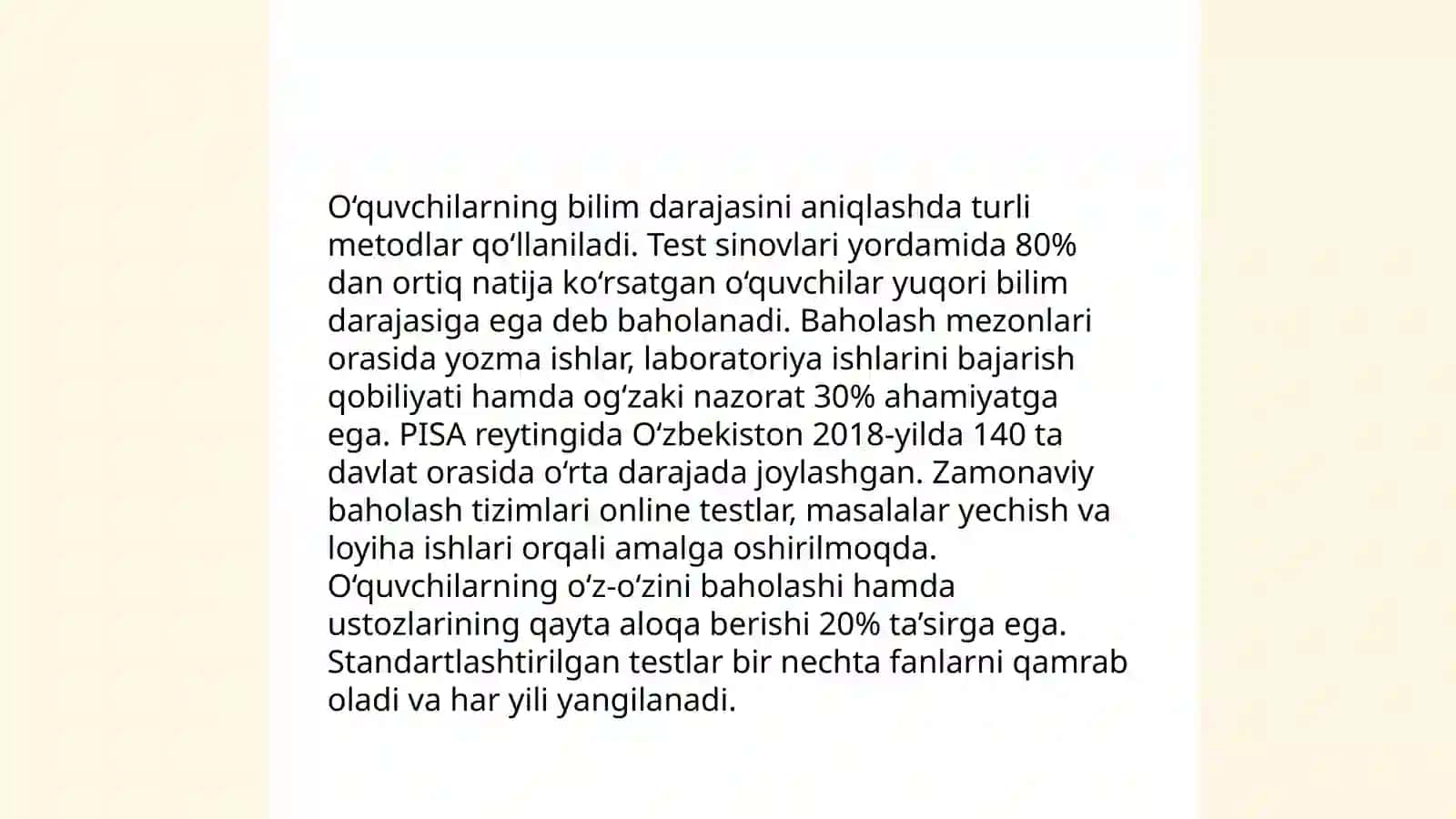 Ta'lim natijalarini baholash usullari 4