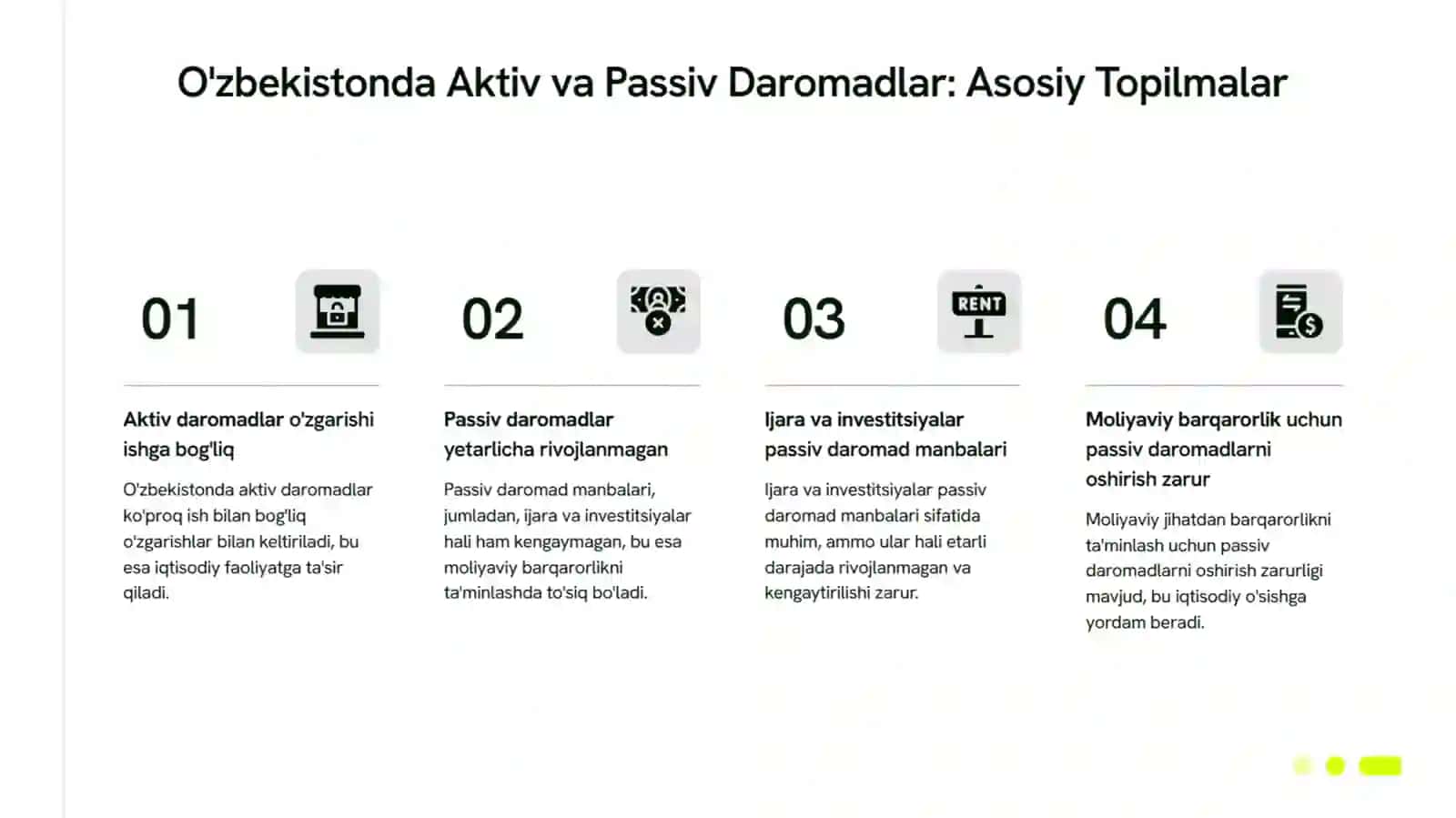 Aktiv va passiv daromadlar tahlili 4