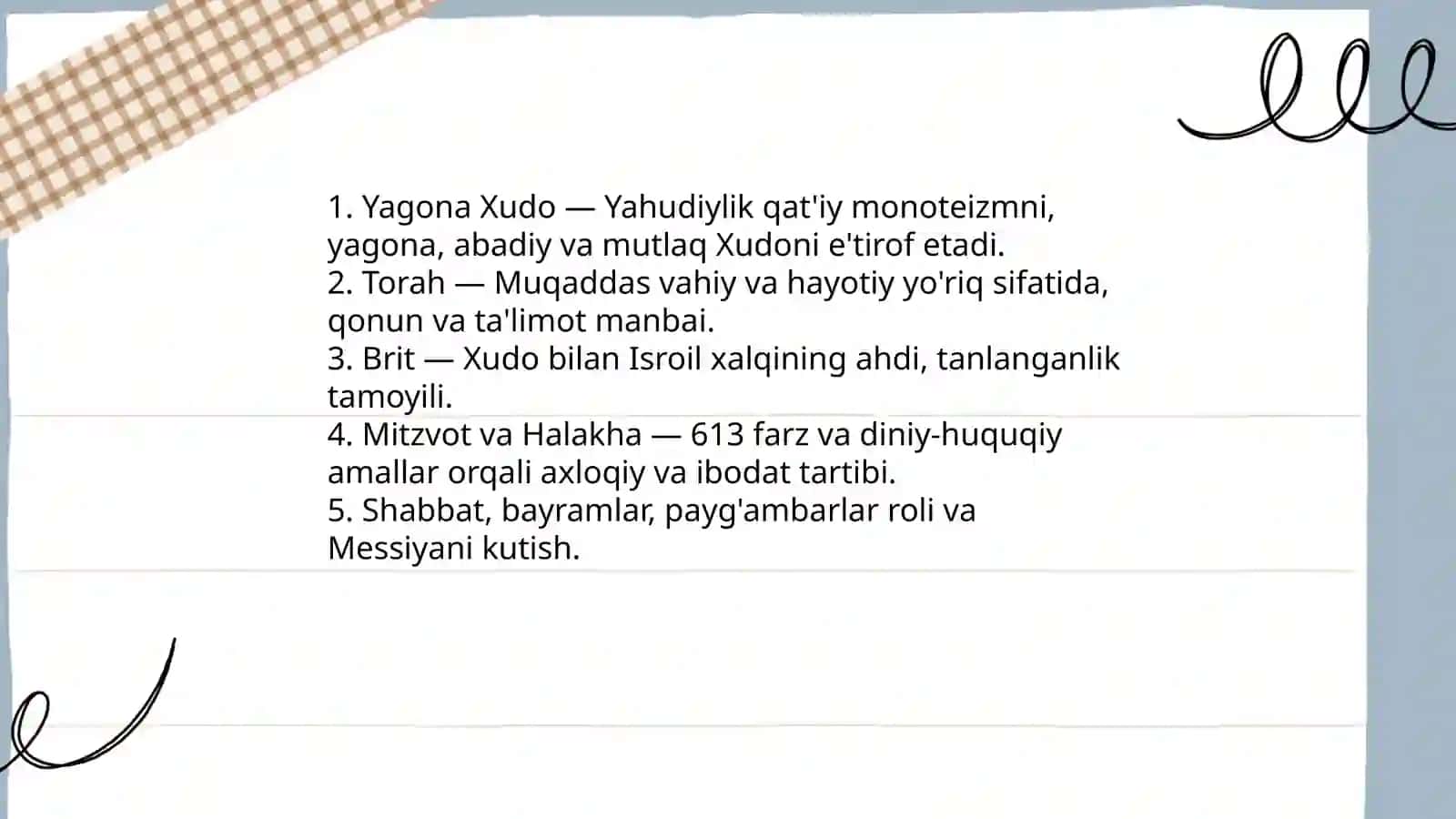 Yahudiylik taʼlimoti va muqaddas kitobi 4
