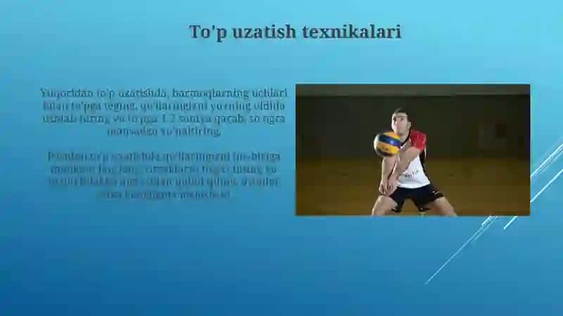 Voleybol oʻyin texnikasiga oʻrgatish 4