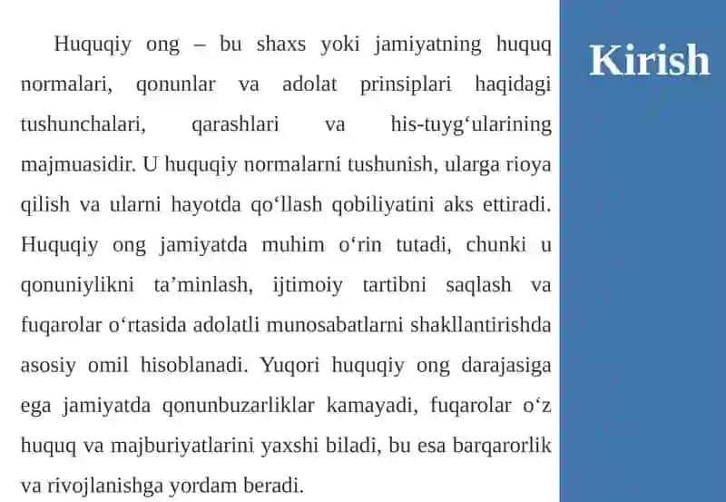 HUQUQIY ONGNING TURLARI VA DARAJALARI 4