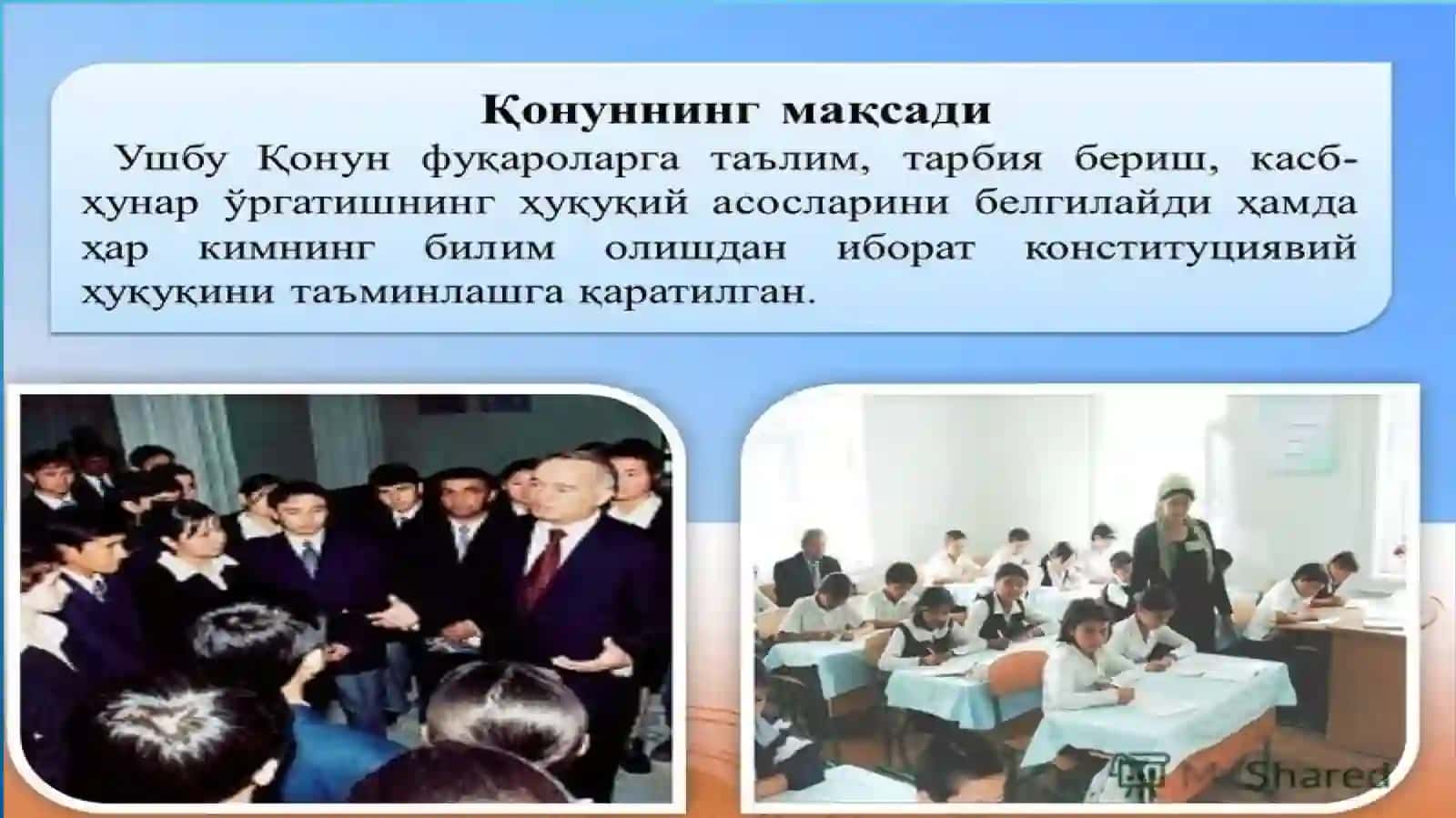 Таълим тизими ва турлари. Таълим соҳасида амалга оширилган янги ислоҳатлар 4