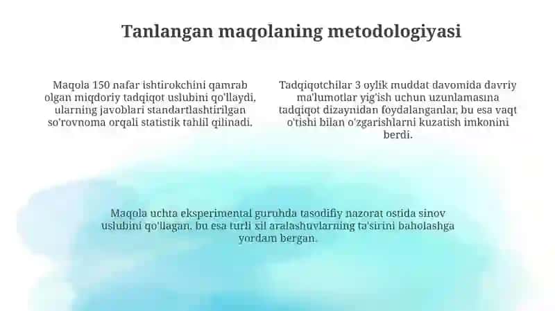 Maqola tavsifi va tadqiqot savoli 4