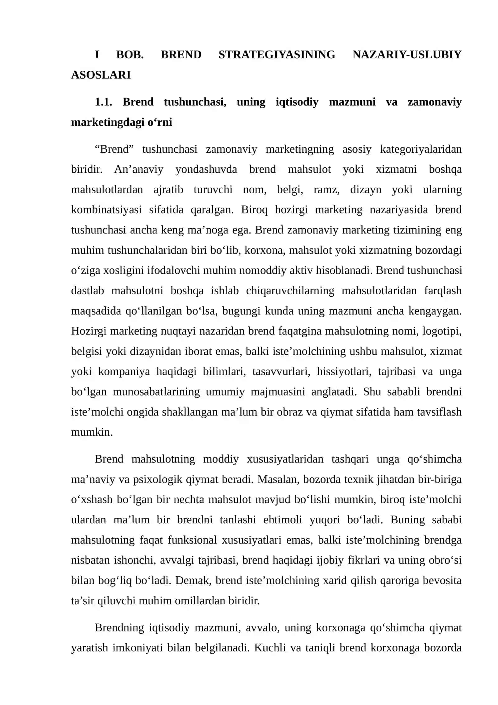 BREND STRATEGIYASI VA BREND KAPITALI (BRAND EQUITY) 4