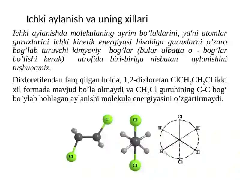 Ichki molekulyar aylanish va konformatsiyalar 4
