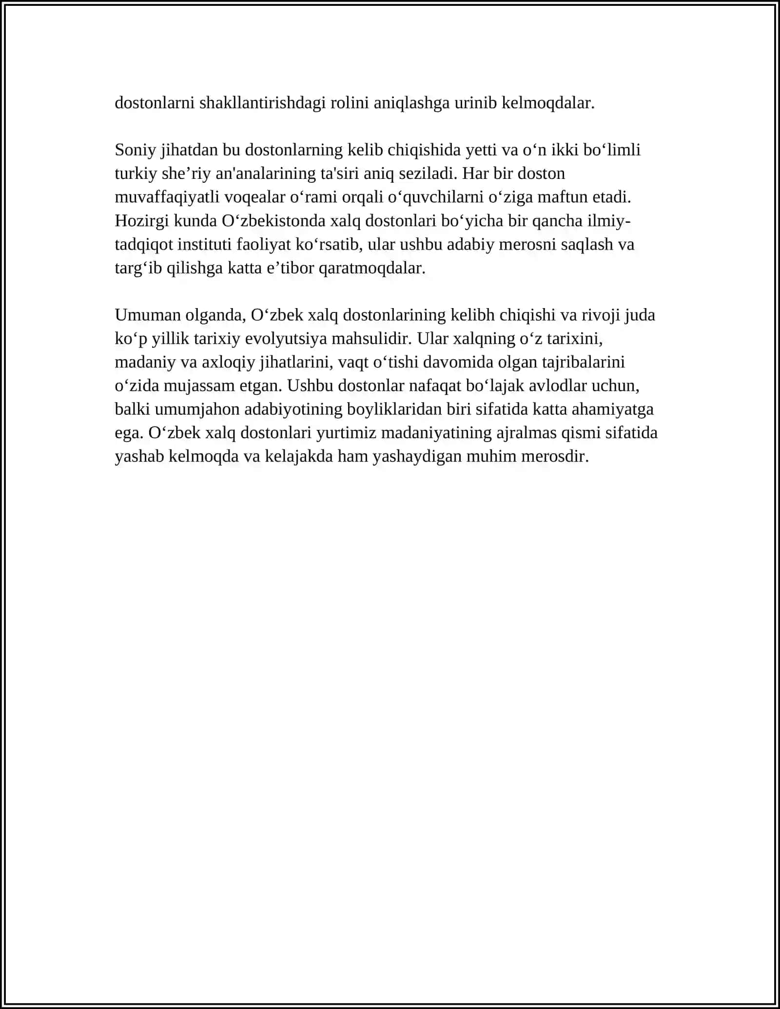 XALQ DOSTONLARINING VARIANTLARI HAQIDA REFERAT 4