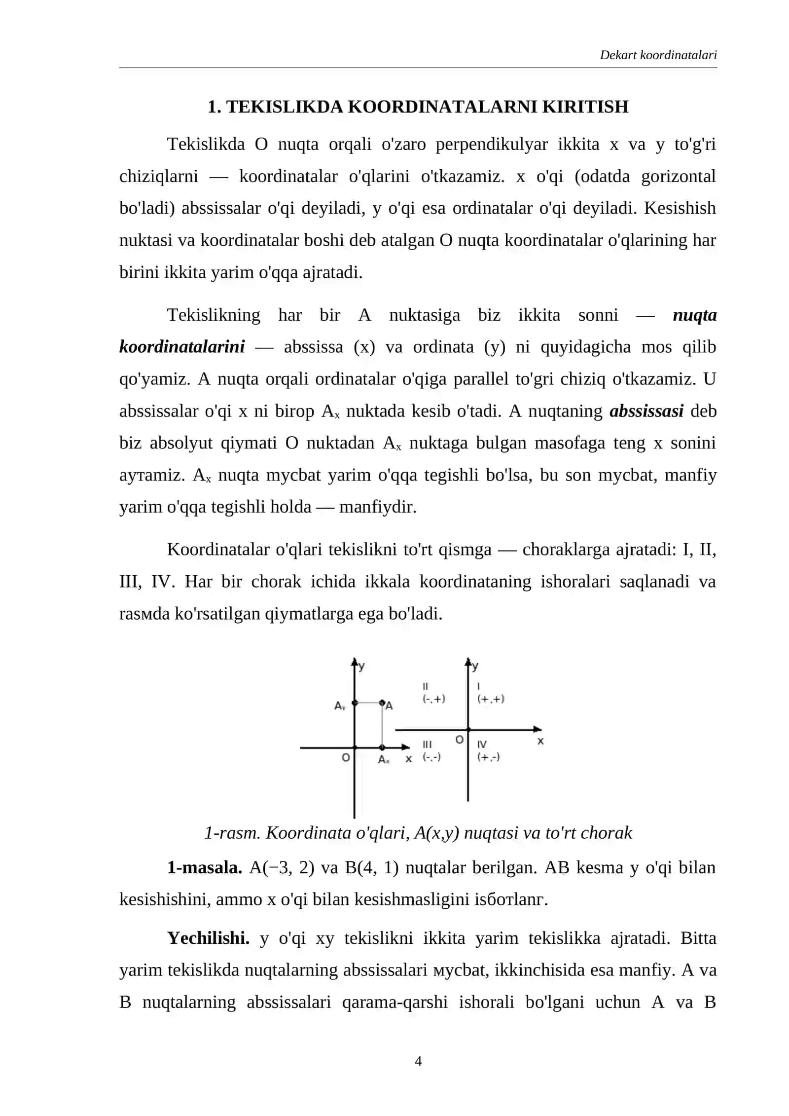 Dekart koordinatalari 4