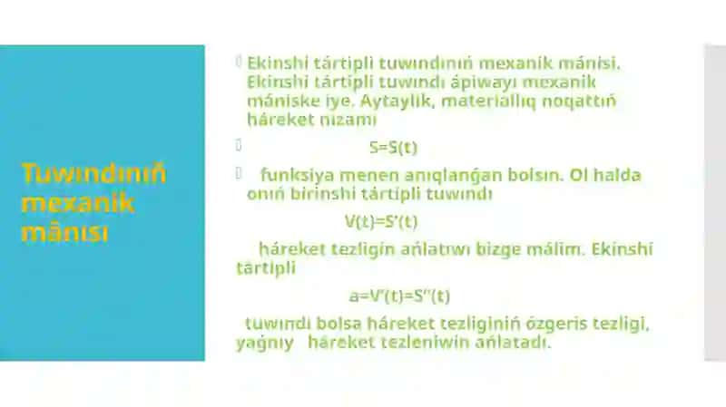 Differenciallardan juwıq esaplawlarda paydalanıw 4