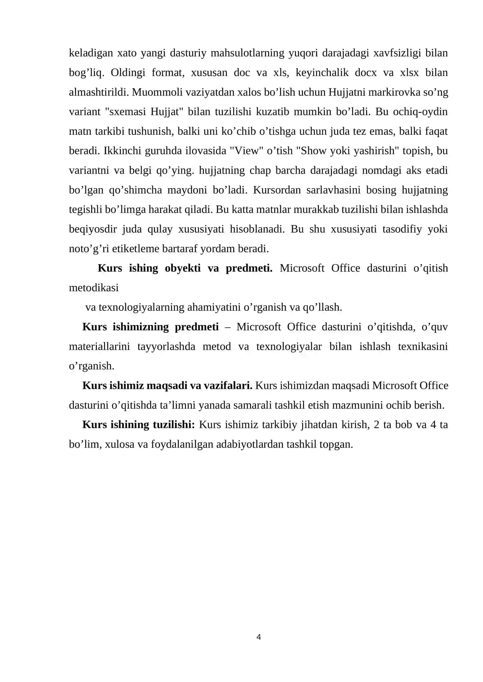 Microsoft Office dasturini o’qitish metodikasi 4