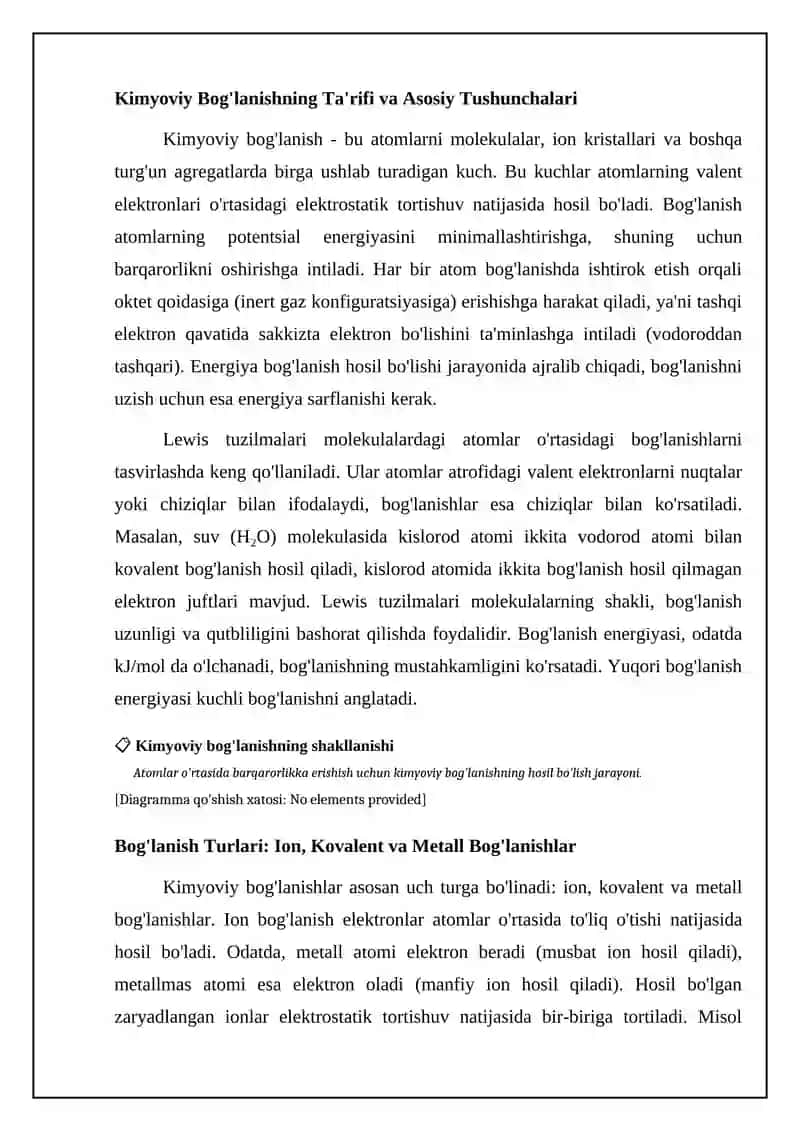 Kimyoviy bogʻlanishning hosil boʻlishi 4