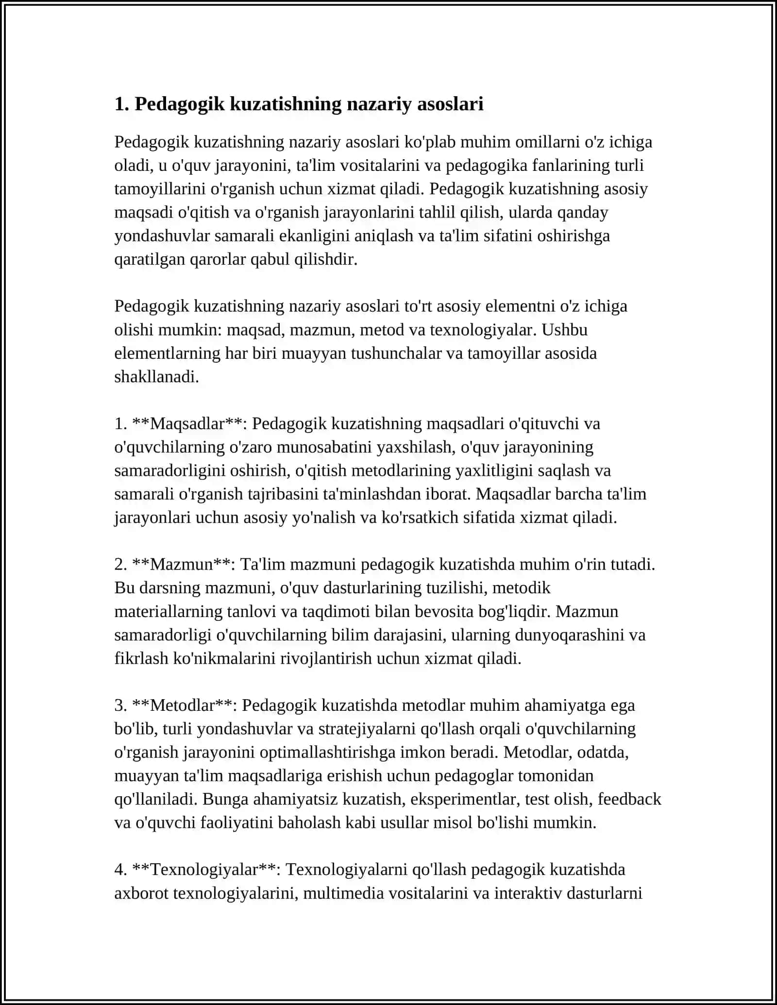 PEDOGOGIK KUZATISH ILMIY TADQIQOT USLUBIYATI 4