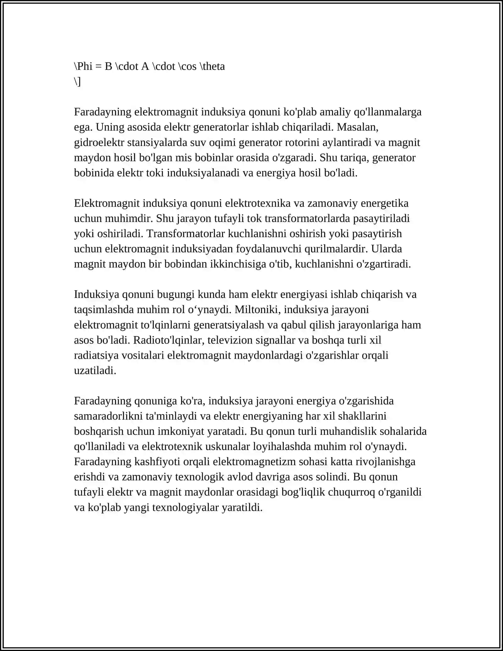 ELEKTROMAGNIT INDUKSIYA HODISASI. ELEKTROLIZ QONUNLARI 4