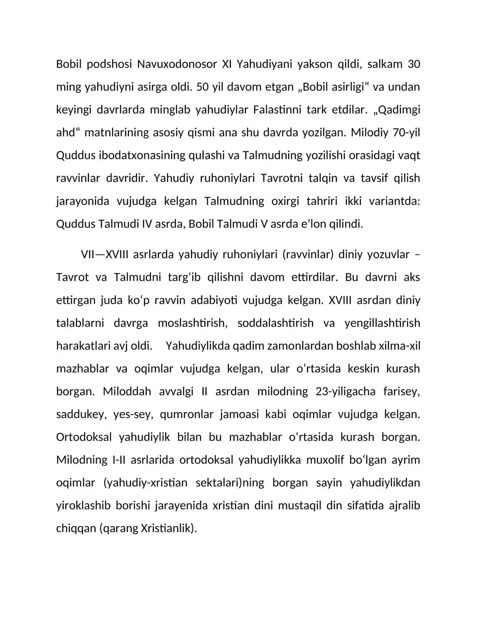 Yahudiylikning vujudga kelishi va ta’limoti 4