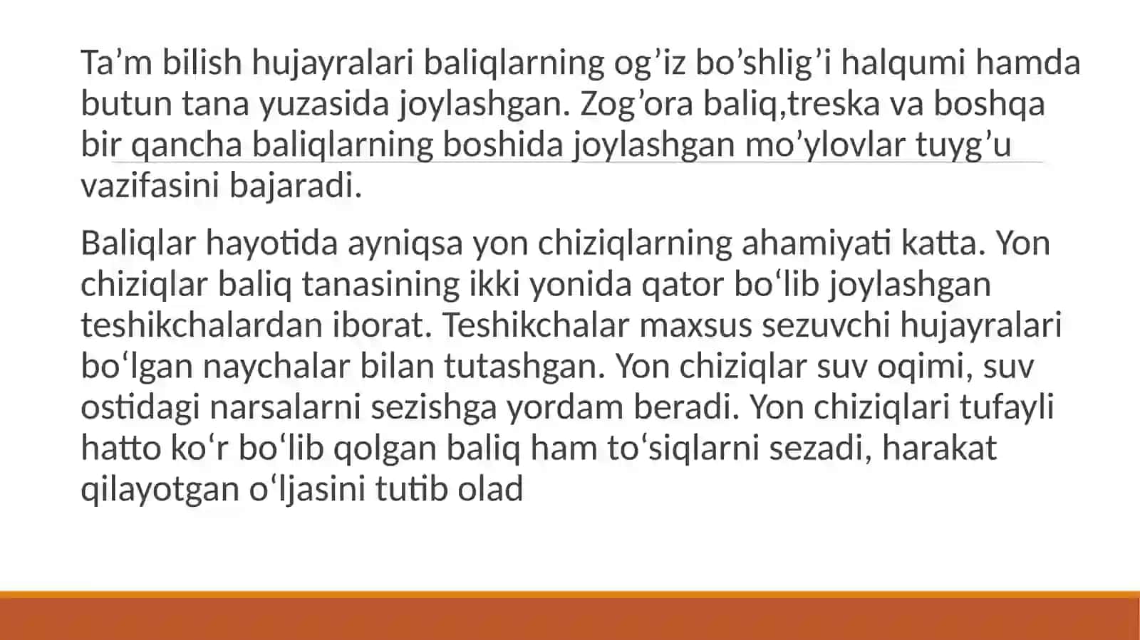 Baliqlarning sezgia’zolari 4
