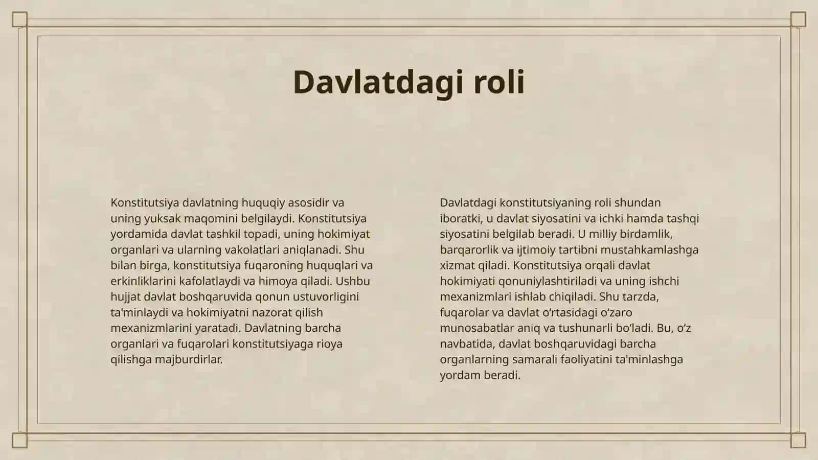 KONSTITUTSIYA TUSHUNCHASI.KONSTITUTSIYA YARATILISH TARIXI 4